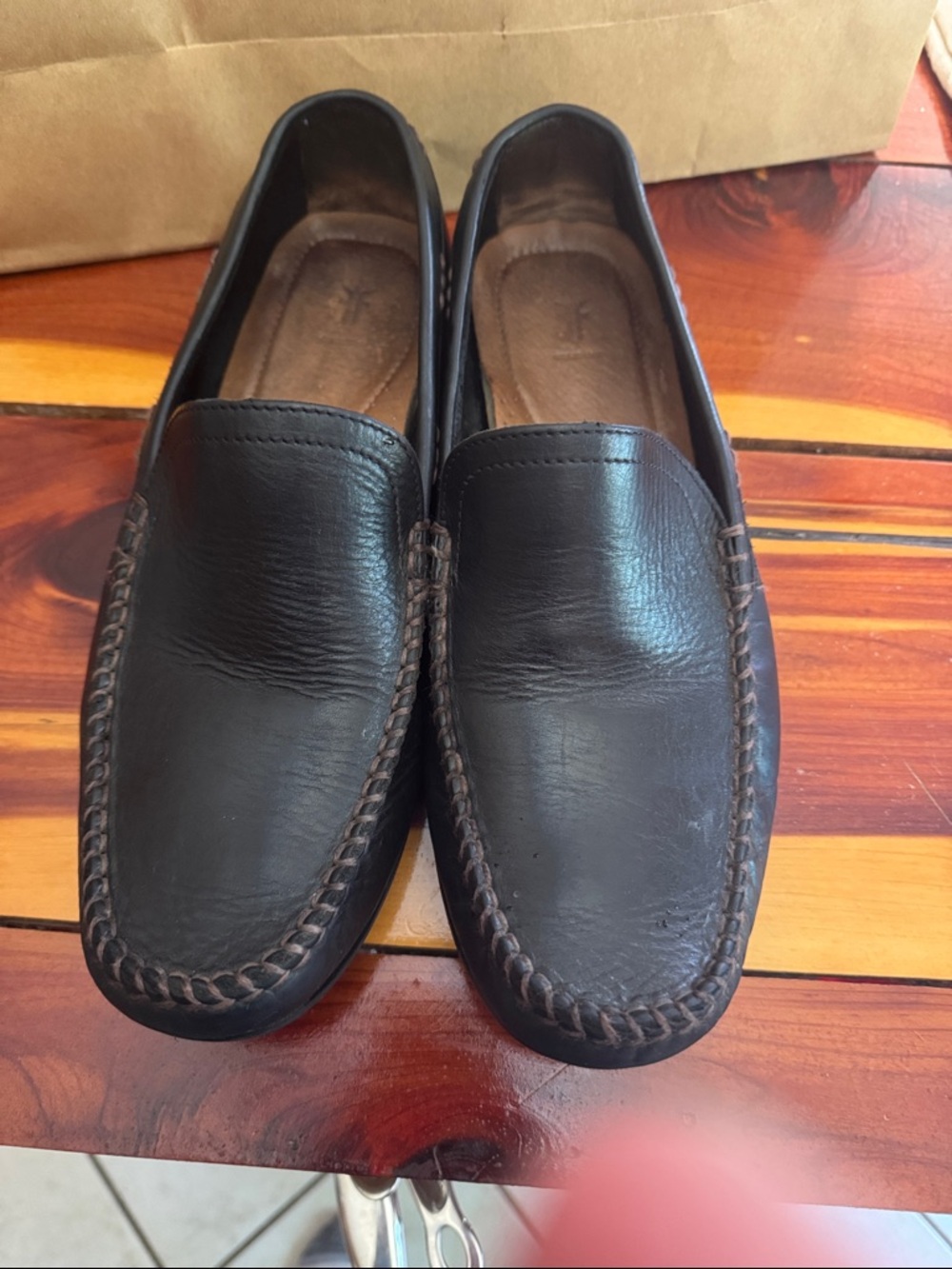 Frye Lewis Black Venetian Slip On Loafers